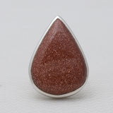 925 Sterling Silver Red Sunstone Rings