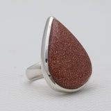 925 Sterling Silver Red Sunstone Rings