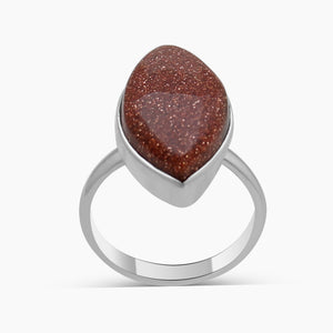 925 Sterling Silver Red Sunstone Rings