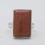 925 Sterling Silver Red Sunstone Rings