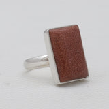 925 Sterling Silver Red Sunstone Rings