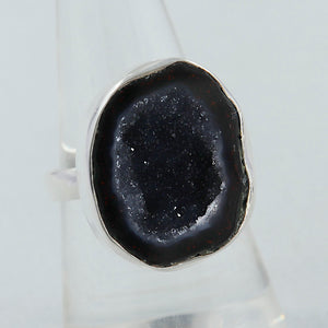 Coconut Druzy Silver Ring