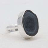 Coconut Druzy Silver Rings