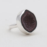 Coconut Druzy Silver Rings