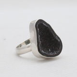 Coconut Druzy Silver Plain Rings