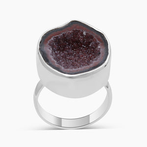 Coconut Druzy Silver Rings