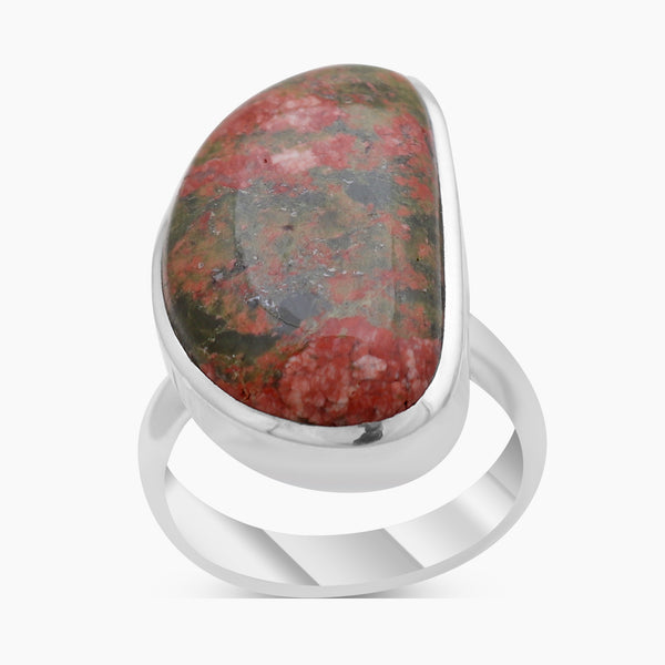 Unakite Silver Rings