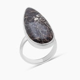 925 Silver Turritella Agate Rings