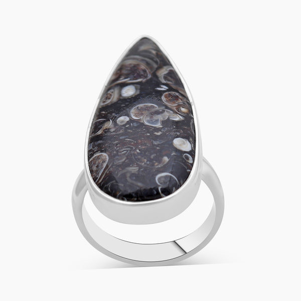 925 Silver Turritella Agate Rings