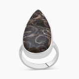 925 Silver Turritella Agate Rings