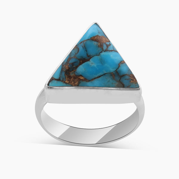 Blue Copper Turquoise Silver Rings