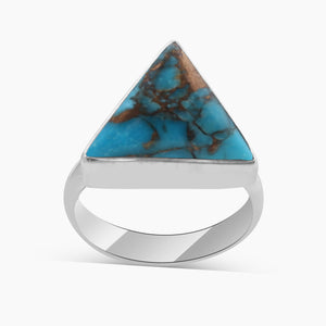 Blue Copper Turquoise Silver Rings