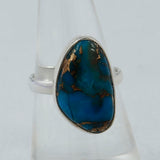 Blue Copper Turquoise Silver Ring