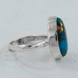 Blue Copper Turquoise Silver Ring