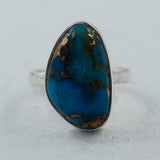 Blue Copper Turquoise Silver Ring