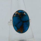 Blue Copper Turquoise Silver Ring