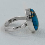 Blue Copper Turquoise Silver Ring