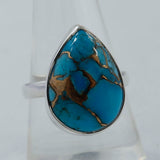 Blue Copper Turquoise Silver Ring