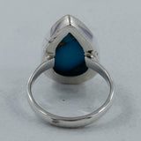 Blue Copper Turquoise Silver Ring