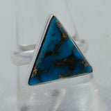 Blue Copper Turquoise Silver Ring