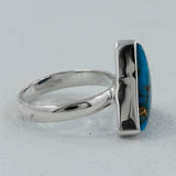 Blue Copper Turquoise Silver Ring