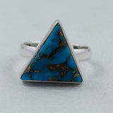 Blue Copper Turquoise Silver Ring