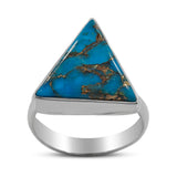 Blue Copper Turquoise Silver Ring