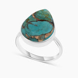 925 Silver Blue Copper Turquoise Rings