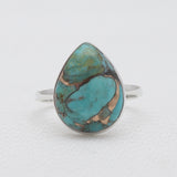 925 Silver Blue Copper Turquoise Rings