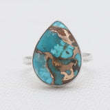 925 Silver Blue Copper Turquoise Rings