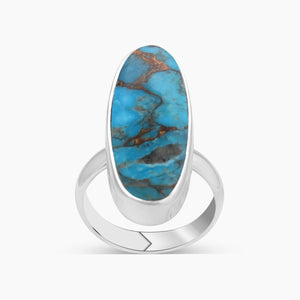 Blue Copper Turquoise Silver Rings