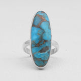 Blue Copper Turquoise Silver Rings