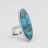 Blue Copper Turquoise Silver Rings