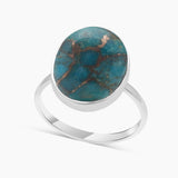 925 Silver Blue Copper Turquoise Rings