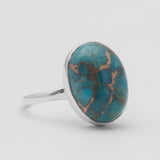 925 Silver Blue Copper Turquoise Rings