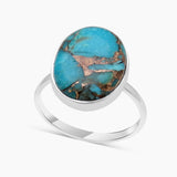 925 Silver Blue Copper Turquoise Rings