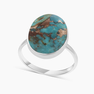 925 Silver Blue Copper Turquoise Rings