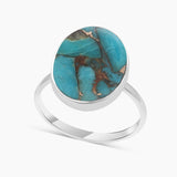 925 Silver Blue Copper Turquoise Rings