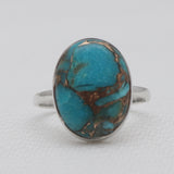 925 Silver Blue Copper Turquoise Rings