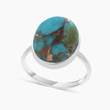 925 Silver Blue Copper Turquoise Rings