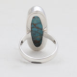 Blue Copper Turquoise Silver Rings