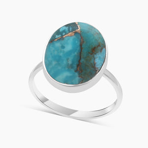 925 Silver Blue Copper Turquoise Rings