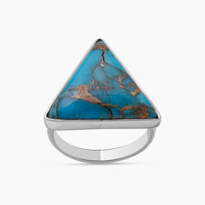 Blue Copper Turquoise Silver Rings
