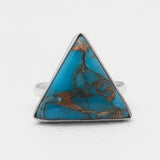 Blue Copper Turquoise Silver Rings