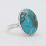925 Silver Blue Copper Turquoise Rings