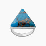 Blue Copper Turquoise Silver Rings