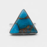 Blue Copper Turquoise Silver Rings