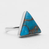 Blue Copper Turquoise Silver Rings