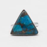 Blue Copper Turquoise Silver Rings