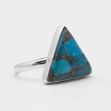 Blue Copper Turquoise Silver Rings